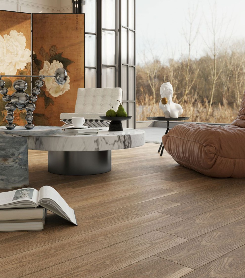 Ochre Plank ceramic surface